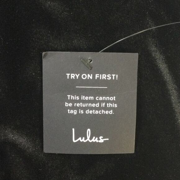 LULUS SZ L Sensational Situation Black Velvet Feather Bustier Midi Dress NWT 0B5 - Picture 10 of 12